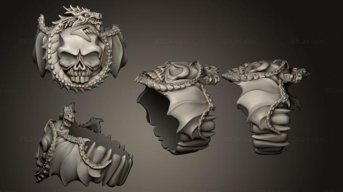 Jewelry rings (Scull Drago, JVLRP_0238) 3D models for cnc